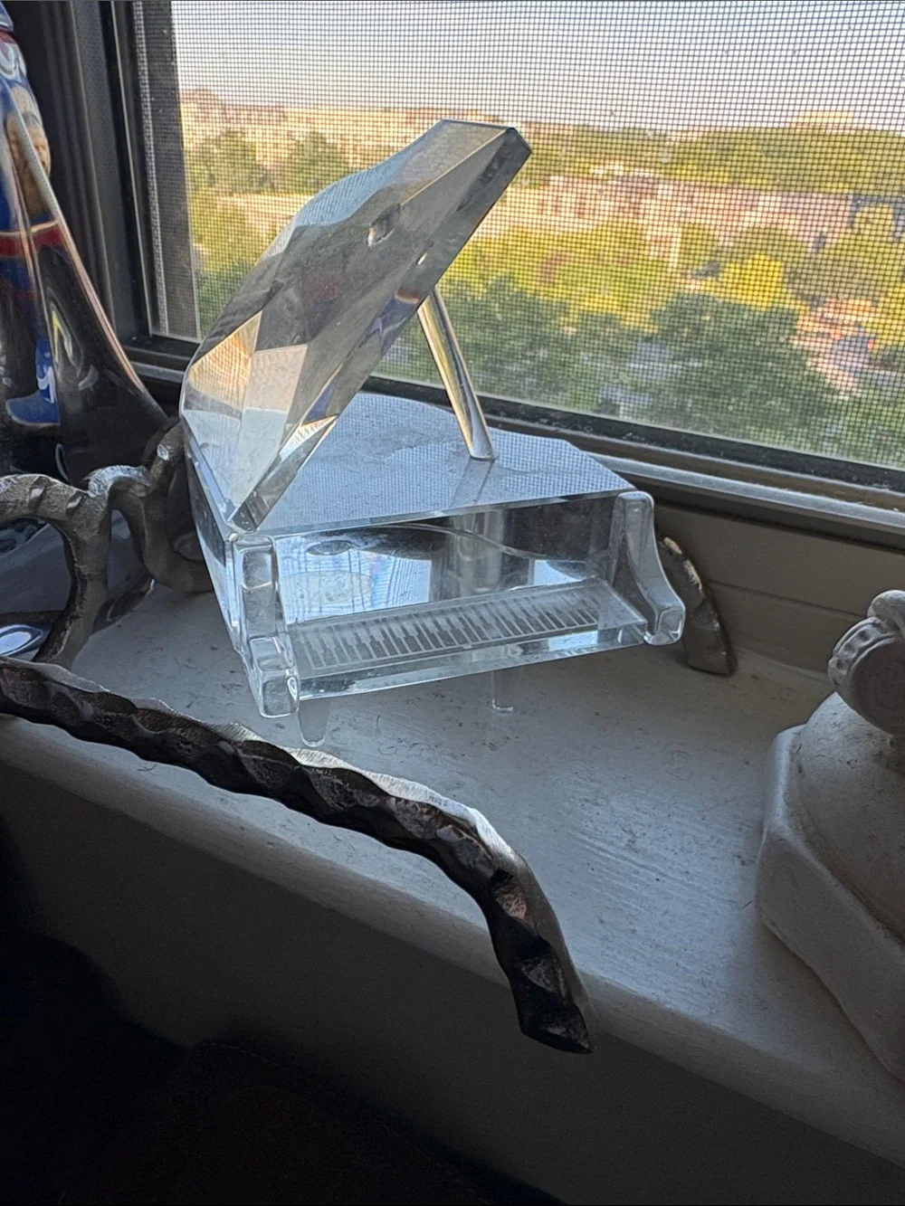 Clear Acrylic Mini Grand Piano Jewelry Tray - Crystal Clear Vanity Accent